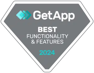 GetApp Best Functionality & Features 2024 award badge for Deepser