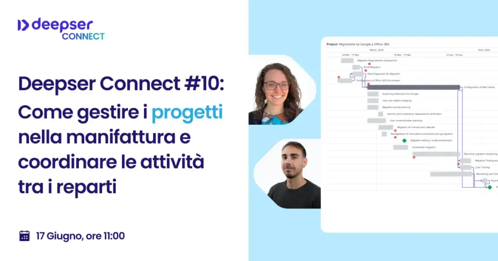 Webinar Deepser Connect: gestione dei progetti nel settore manifatturiero con Deepser
