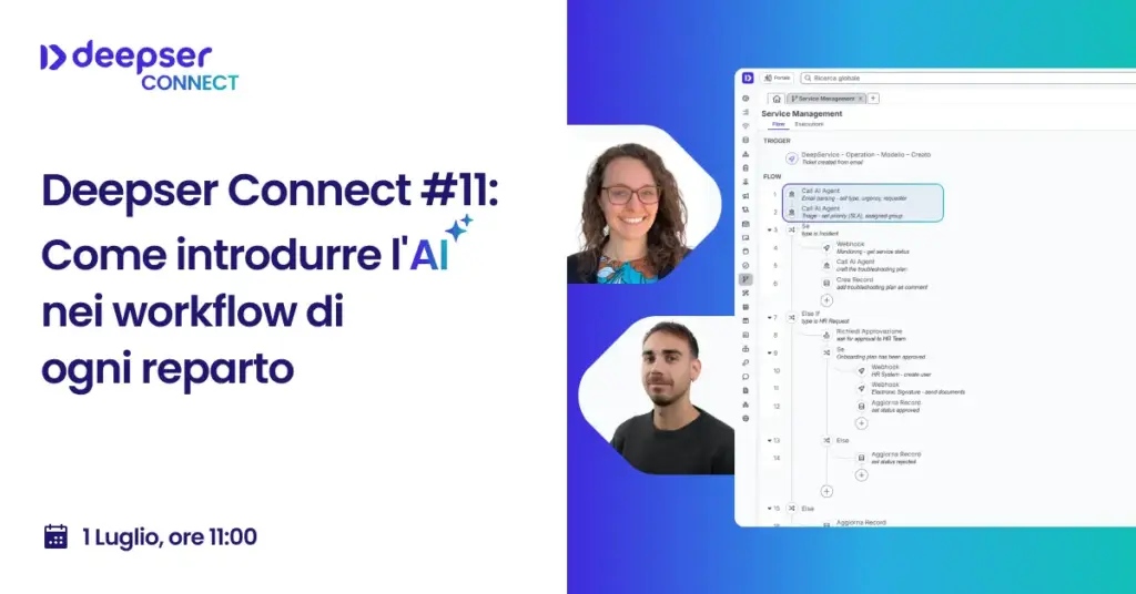 Webinar Deepser Connect: introdurre l'AI nei workflow di ogni reparto aziendale